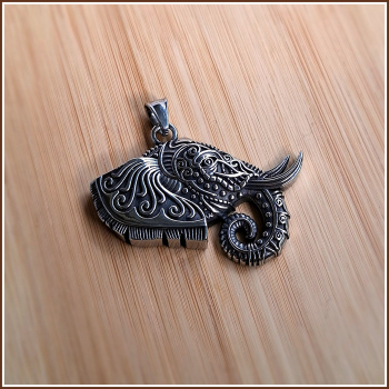 Kettenanhänger „Elefantenkopf Ganesha“ aus Edelstahl