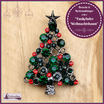Brosche "Funkelnder Weihnachtsbaum"
