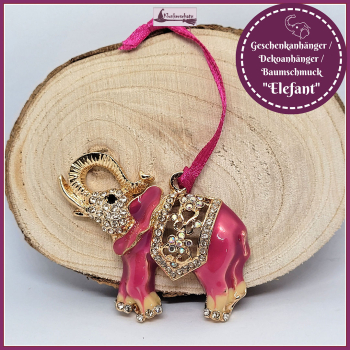 Geschenk-, Deko- oder Baumanhänger "Elefant"