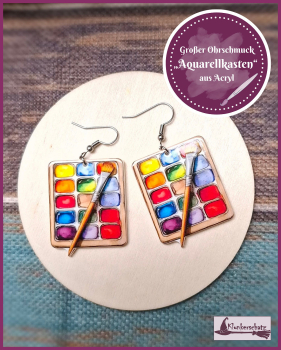 Preview: Großer Ohrschmuck "Aquarellmalerei" aus Acryl