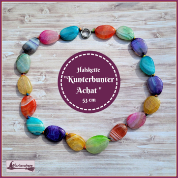 Halskette "Kunterbunter Achat"