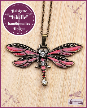 Halskette „Libelle“ – ein handbemaltes Unikat