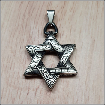Kettenanhänger "Hexagramm" aus Edelstahl