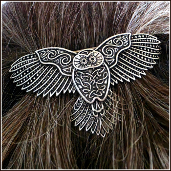 Haarspange "Keltische Eule"