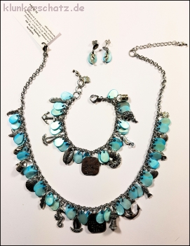 Kundenauftrag - Schmuckset - Dreaming of the sea - Bettelkette, Bettelarmband & Ohrschmuck