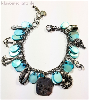 Kundenauftrag - Schmuckset - Dreaming of the sea - Bettelkette, Bettelarmband & Ohrschmuck