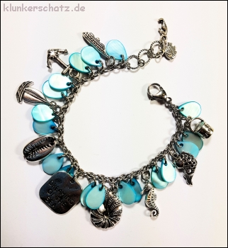 Kundenauftrag - Schmuckset - Dreaming of the sea - Bettelkette, Bettelarmband & Ohrschmuck