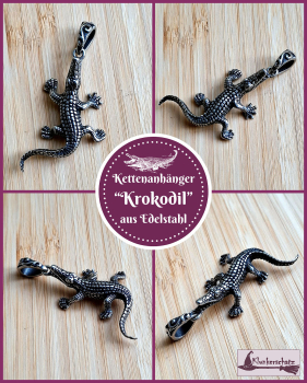 Kettenanhänger „Krokodil“ aus Edelstahl