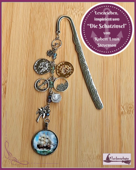 Lesezeichen, inspiriert von „Die Schatzinsel“ von Robert Louis Stevenson