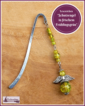 Lesezeichen „Schutzengel in frischem Frühlingsgrün“ - Unikat