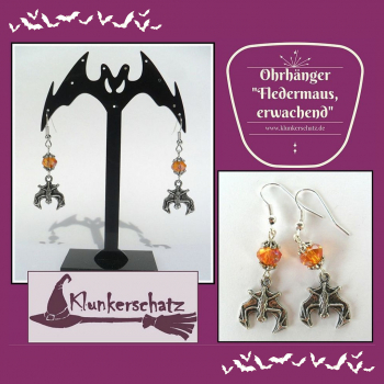 Ohrhänger "Fledermaus, erwachend"