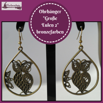 Ohrhänger "Große Eulen 2", bronzefarben