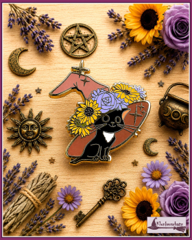 Pin "Hexenkatze mit Hexenhut"