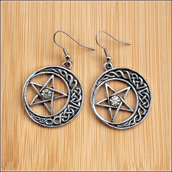 Schmuckset "Mondpentagramm" - Halskette & Ohrhänger