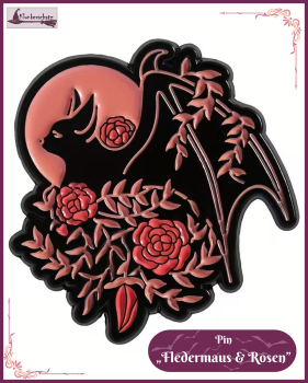 Preview: Pin „Fledermaus & Rosen“