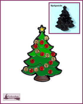 Preview: Pin „Weihnachtsbaum mit Strasskugeln“