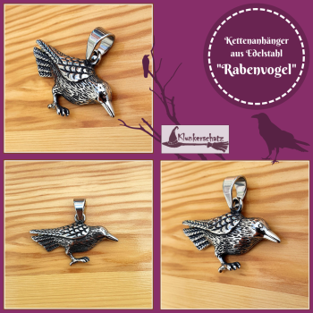 "Rabenvogel" - Kettenanhänger aus Edelstahl