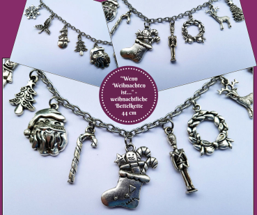 "Wenn Weihnachten ist..." - weihnachtliche Bettelkette - 44 cm