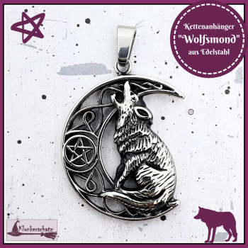 Kettenanhänger "Wolfsmond"  aus Edelstahl