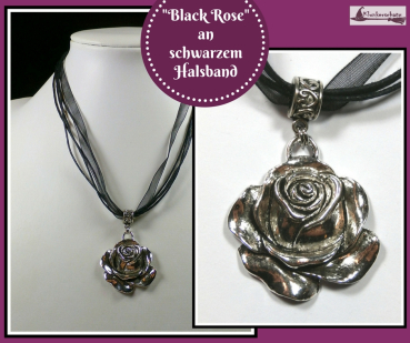 "Black Rose" an schwarzem Halsband