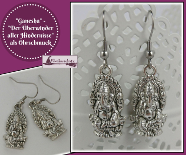 "Ganesha" - "Der Überwinder aller Hindernisse" als Ohrschmuck