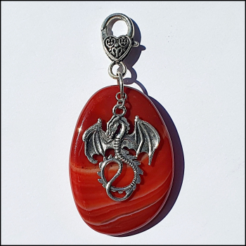 Charmanhänger / Schutzamulett "Achat & Drache"