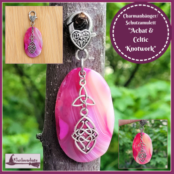 Charmanhänger / Schutzamulett "Achat & Triqueta & Knotwork"