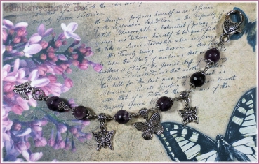 Armband mit Amethyst und Schmetterlingen