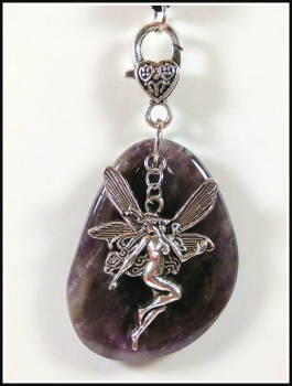 Charmanhänger / Schutzamulett "Amethyst & Elfe" - Unikat
