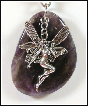 Charmanhänger / Schutzamulett "Amethyst & Elfe" - Unikat