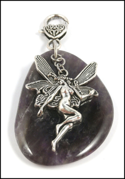 Charmanhänger / Schutzamulett "Amethyst & Elfe" - Unikat