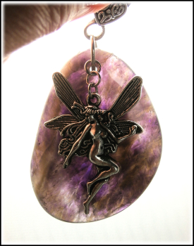 Charmanhänger / Schutzamulett "Amethyst & Elfe" - Unikat