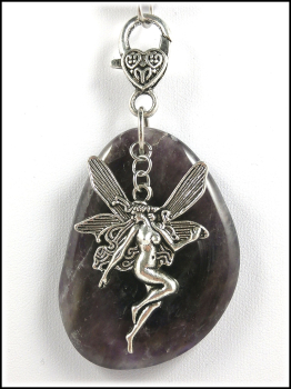 Charmanhänger / Schutzamulett "Amethyst & Elfe" - Unikat