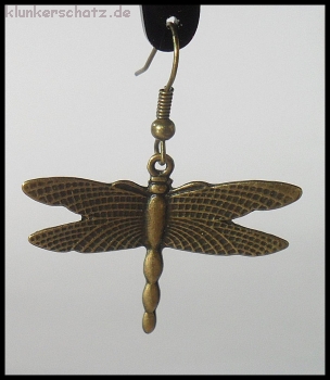 Ohrhänger "Libelle", bronzefarbener Vintage Style