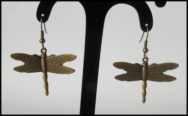 Ohrhänger "Libelle", bronzefarbener Vintage Style