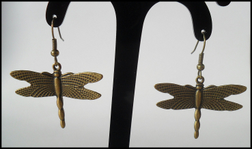 Ohrhänger "Libelle", bronzefarbener Vintage Style