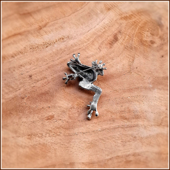Brosche „Blauer Funkelfrosch“