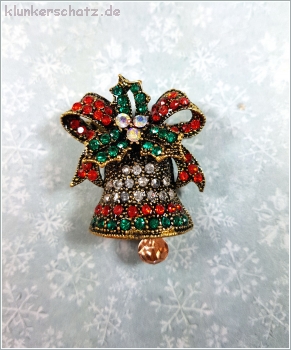 Brosche "Weihnachtsglocke" im Vintagestyle