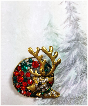 Brosche "Rentier Cupid" im Vintage-Look
