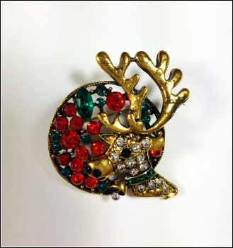 Brosche "Rentier Cupid" im Vintage-Look