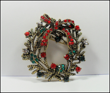Brosche "Weihnachtskranz"