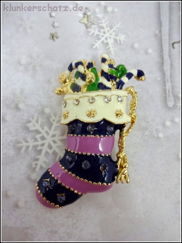 Brosche "Weihnachtsstrumpf"