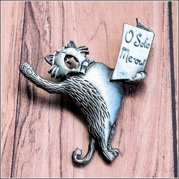 Kater "Enrico Catruso" - Brosche & Kettenanhänger - 2 in 1
