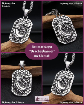 Preview: Kettenanhänger "Drachenbanner" aus Edelstahl