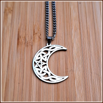 Halskette "Keltische Mondsichel" aus Edelstahl