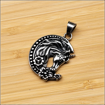 Preview: Kettenanhänger "Einhorn" aus Edelstahl