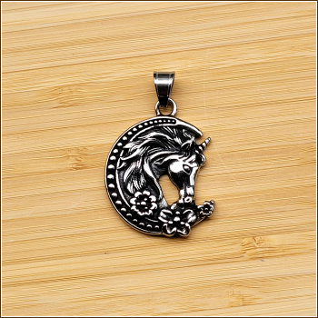 Preview: Kettenanhänger "Einhorn" aus Edelstahl