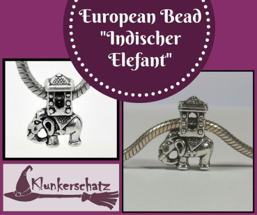 European Bead "Indischer Elefant"