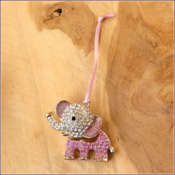 Preview: Geschenk- oder Baumanhänger „Rosa Elefant“ - Einzelstück