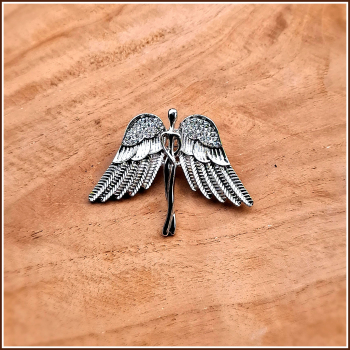 Brosche & Kettenanhänger „Schutzengel“ in Silber